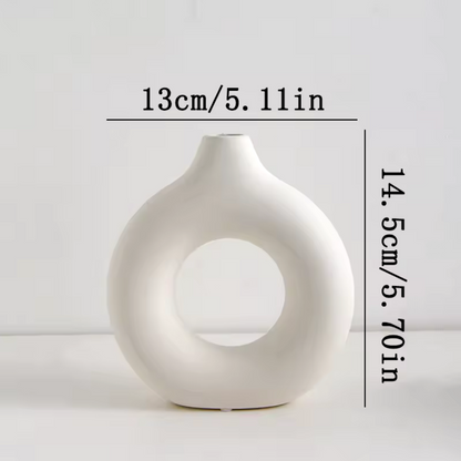 Nordic White Flower Vase – Plastic Plant Pot for Floral Arrangements, Living Room and Home Decoration